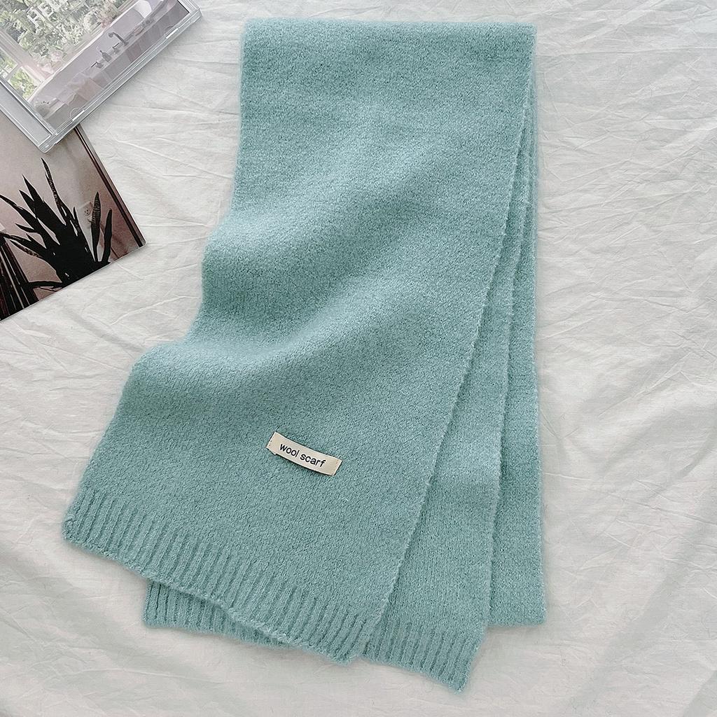 Clearance Couple Knitted Scarf Women's Winter Warm Solid Color Knitted Scarf Student Korean Version Couple Versatile
