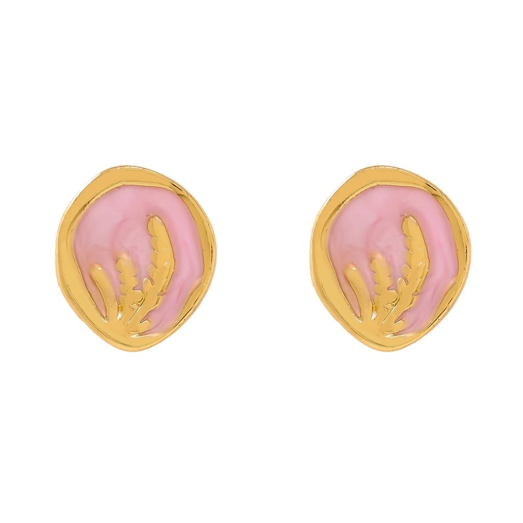 Vintage Enamel Butterfly Stud Earrings Ladies Women Ear Jewelry Vintage Enamel Geometric Oval Stud Earrings