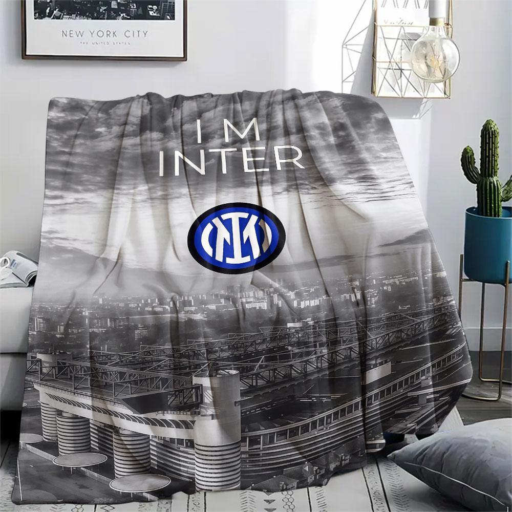 Inter Milan Printed Flannel Blanket, Soft Throw for Bedroom Sofa, Washable, Christmas Present, Great Gift.