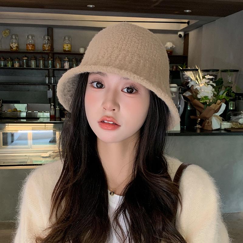Women's Winter Wool Felt Fisherman Hat – Warm, Ear-Protecting Bucket Style for Large Heads, Slim Face Design