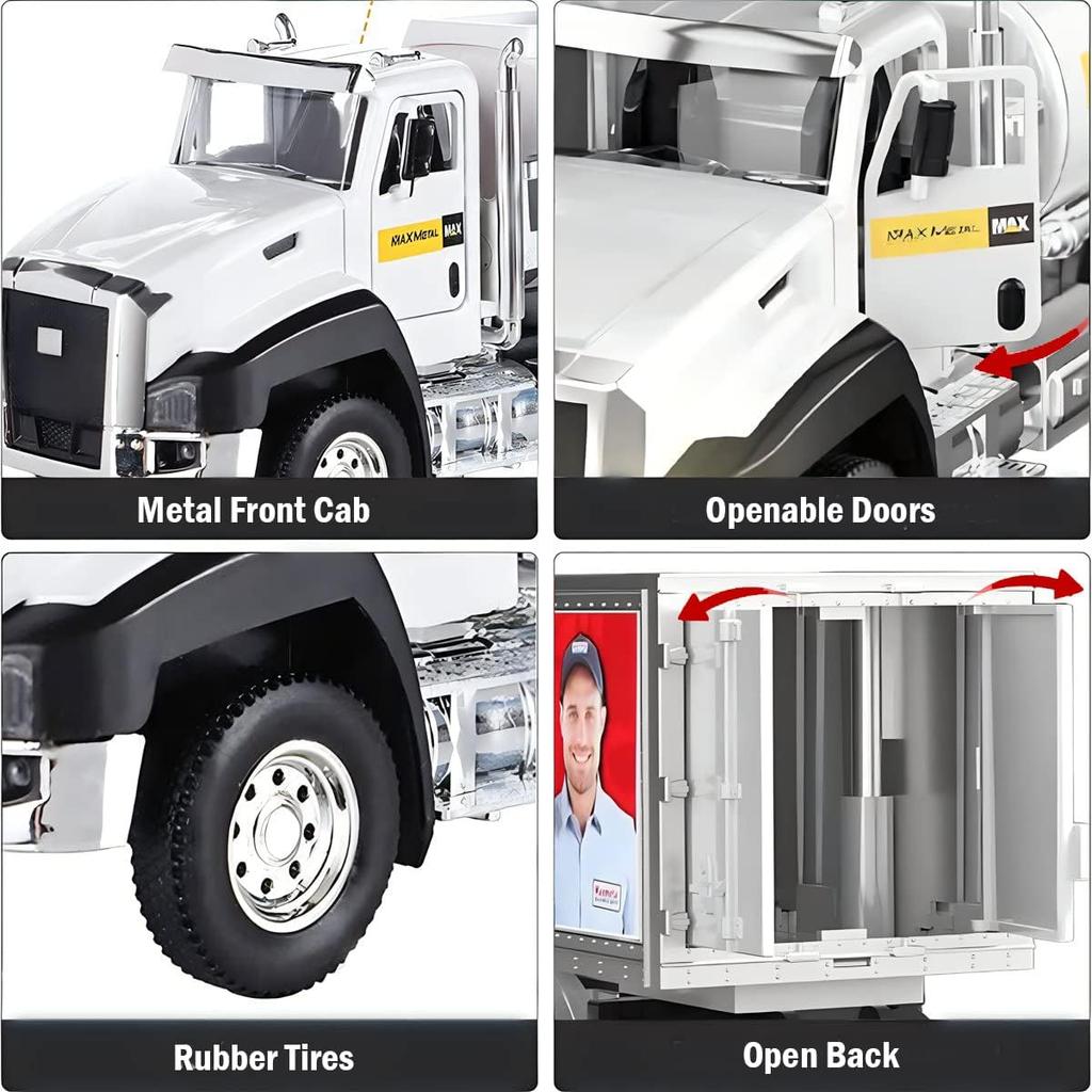 1/50 Scale Metal Scales City Die-casting Garbage Trucks, Large Toy Garbage Trucks, Oil Tankers and Toy Transport Vehicles with Rear Traction