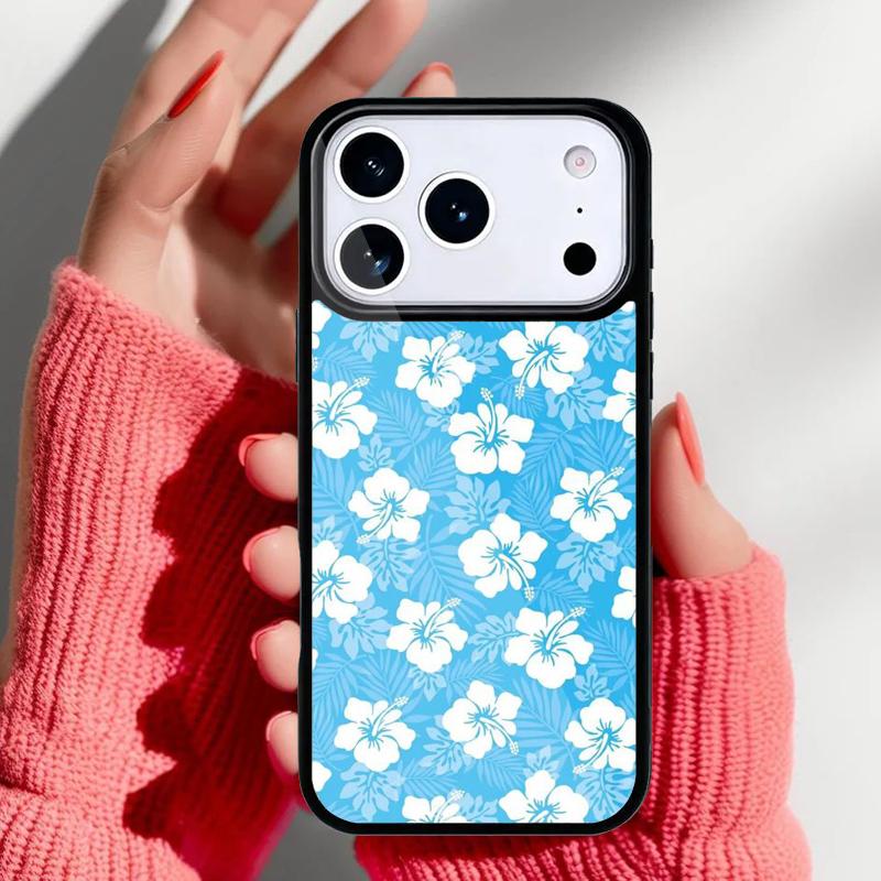 Hibiscus Flowers Floral Hybrid Phone Case for iPhone 17 16 15 14 13 Pro Max Back Cover for 12 11 Pro Coque