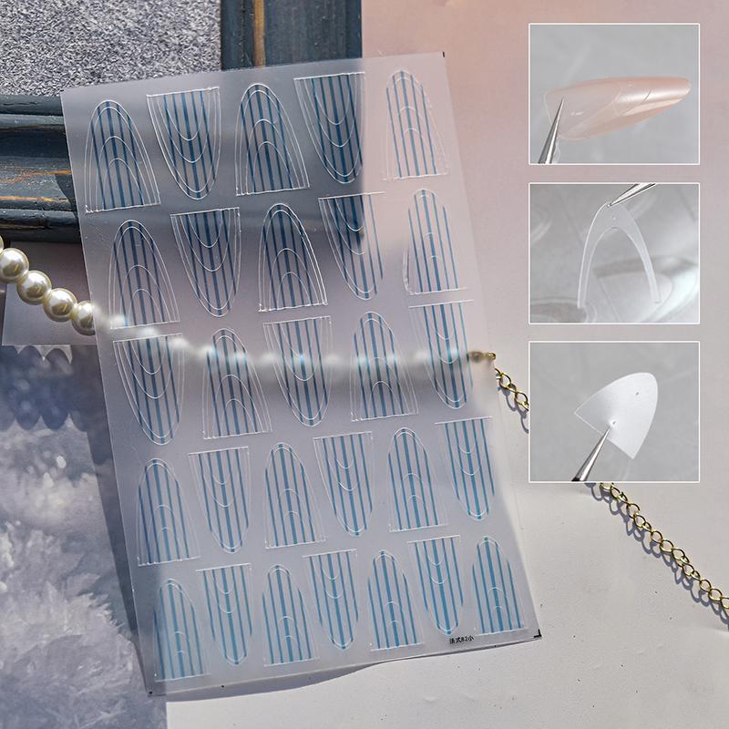 French Manicure Strip Nail Forms Fringe Tip Guides Sticker Diy Wavy Line Nail Art Tips Guides Stickers Stencil Decoration Tool