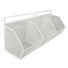 3 Grids Hanging Basket Wall Mount Slanted Opening Metal Wire Storage   for Kitchen Bathroom Laundry Room