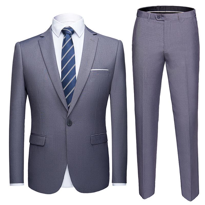 Korean Style Slim Fit Men's Professional Wedding Suit Set