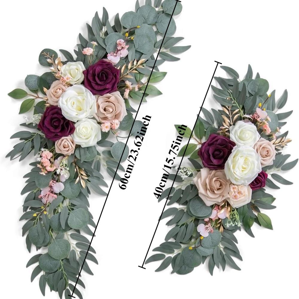 

2PCS/set Artificial Wedding Arch Flowers Kit Boho Dusty Rose Blue Eucalyptus Garland Drapes for Wedding Decorations Welcome Sign красный