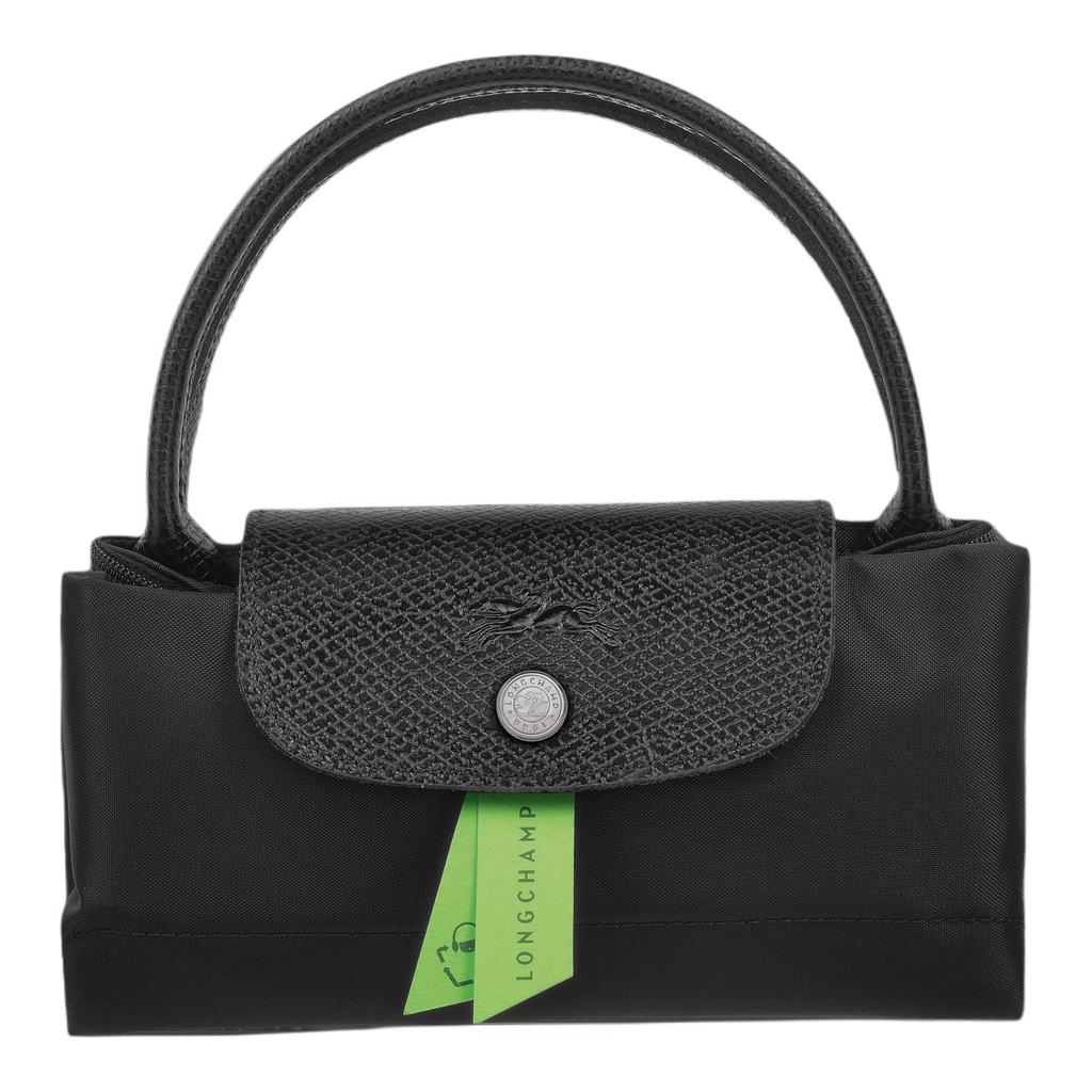 Longchamp Le Pliage Green 23 Short Handle Zipper Closure Recycled Canvas Dumpling Tote Bag Small Women Tote Bags Black 1621919001