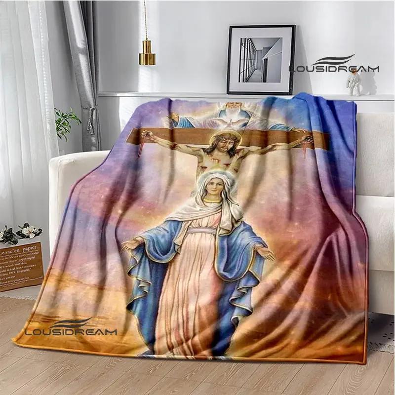 Virgin Mary Faith Print Blanket Flannel Soft Comfort Blanket Home Travel Blanket Kids Warm Blanket picnic blanket birthday gift