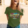 Womens Casual Crew Neck Short Sleeve Pullover T Shirt with Germany 2026 Letter Print Graphic for Soccer Supporters Top