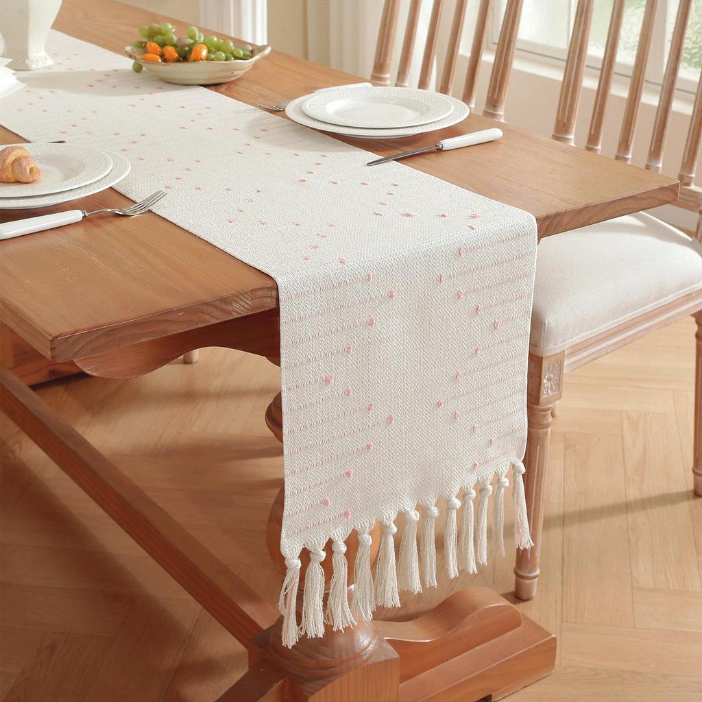 American Luxury Tassel Table Runner and Tea Mat Cover