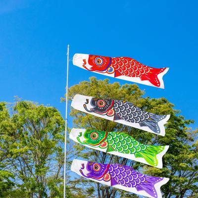 Rybí větrný rukáv Japonský kapr Streamer Flag Koinobori větrná ponožka Venkovní závěsná bannerová dekorace na zahradní terasu