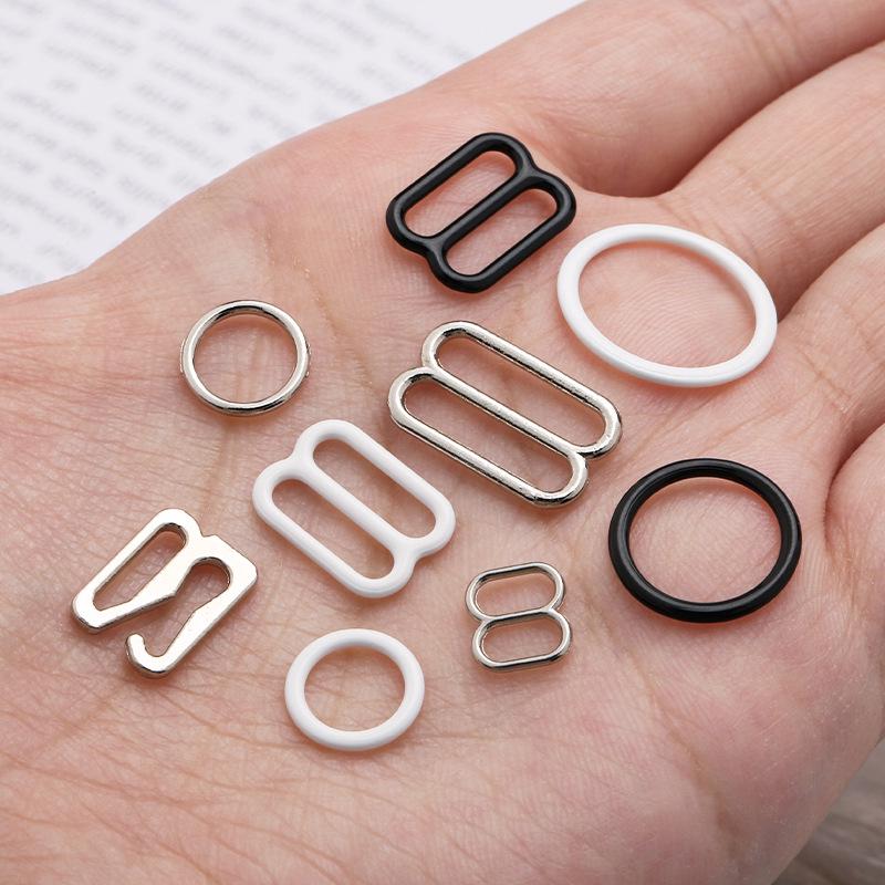 Rubber-Coated Alloy Bra and Swimsuit Strap Adjustment Buckles with O-Ring.