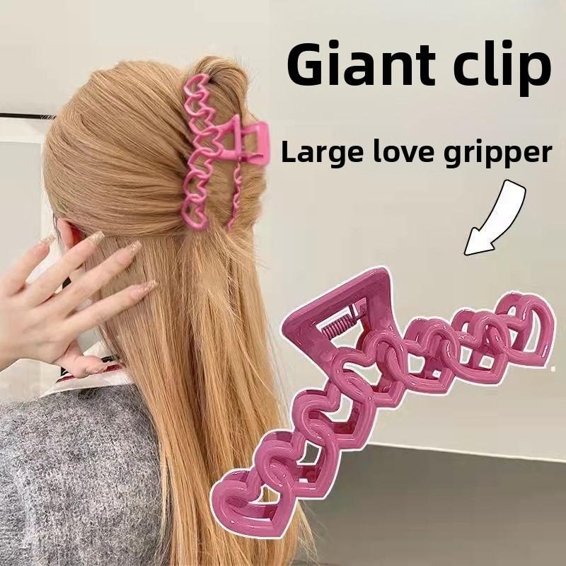 Large Acrylic Shark Clip Hairpin for Women Rose Red, Pink, Sky Blue, Milky White, Yellow Oval Wave Point Design