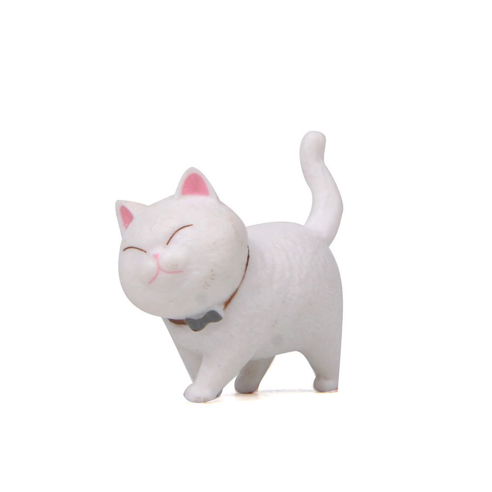 Ornament Funny Design With Bowknot Simulation Animal Model Cartoon Cat Figurine Mini Kitten Statue