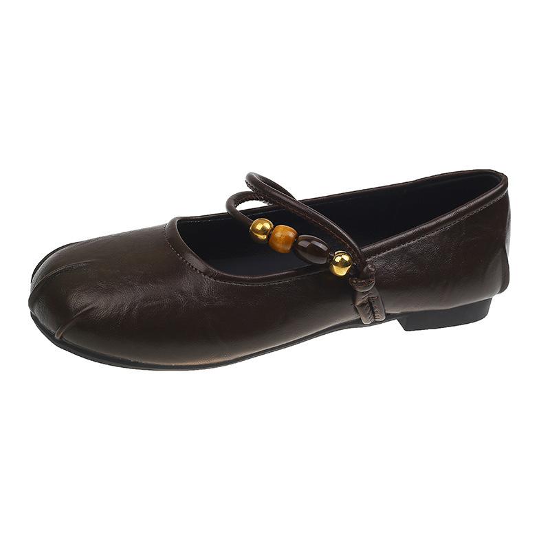 

Black square head light mouth flat bottom small single shoes women s new summer Mary Jane shoes 35 коричневый