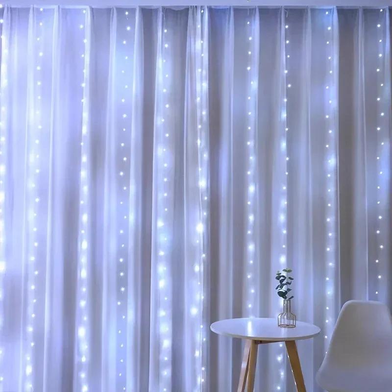 

Christmas Lights LED Fairy String Curtain Lights 8 Mode Remote USB Festoon Christmas Decor for Home Holiday New Year Lamp