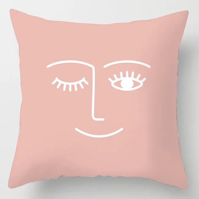2D Flat Printed Pink Rose Floral Peach Skin Cushion Cover Romantic Flower Decorative Pillowcase For Sofa Bed Room Home Decor
