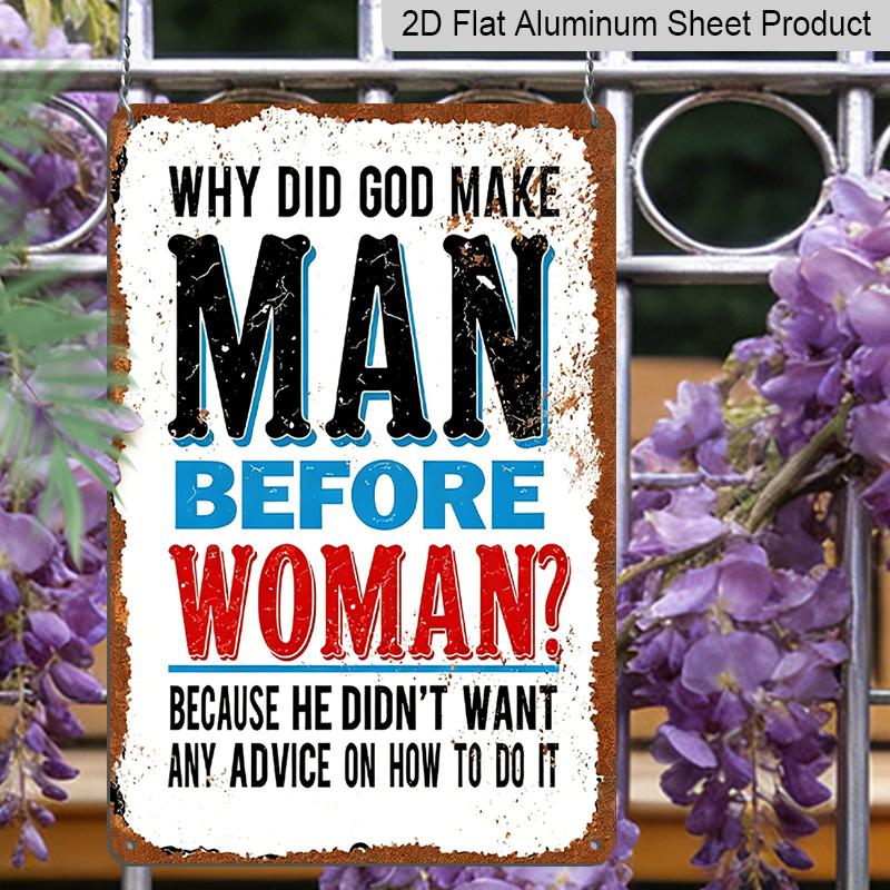 2D Flat, 1pc Humorous Wall Art Sign - Aluminum Metal Plaque with Funny Quote, 8x12 Inch Indoor/Outdoor Decorative Hanging Sign for Home, Office, Bar
