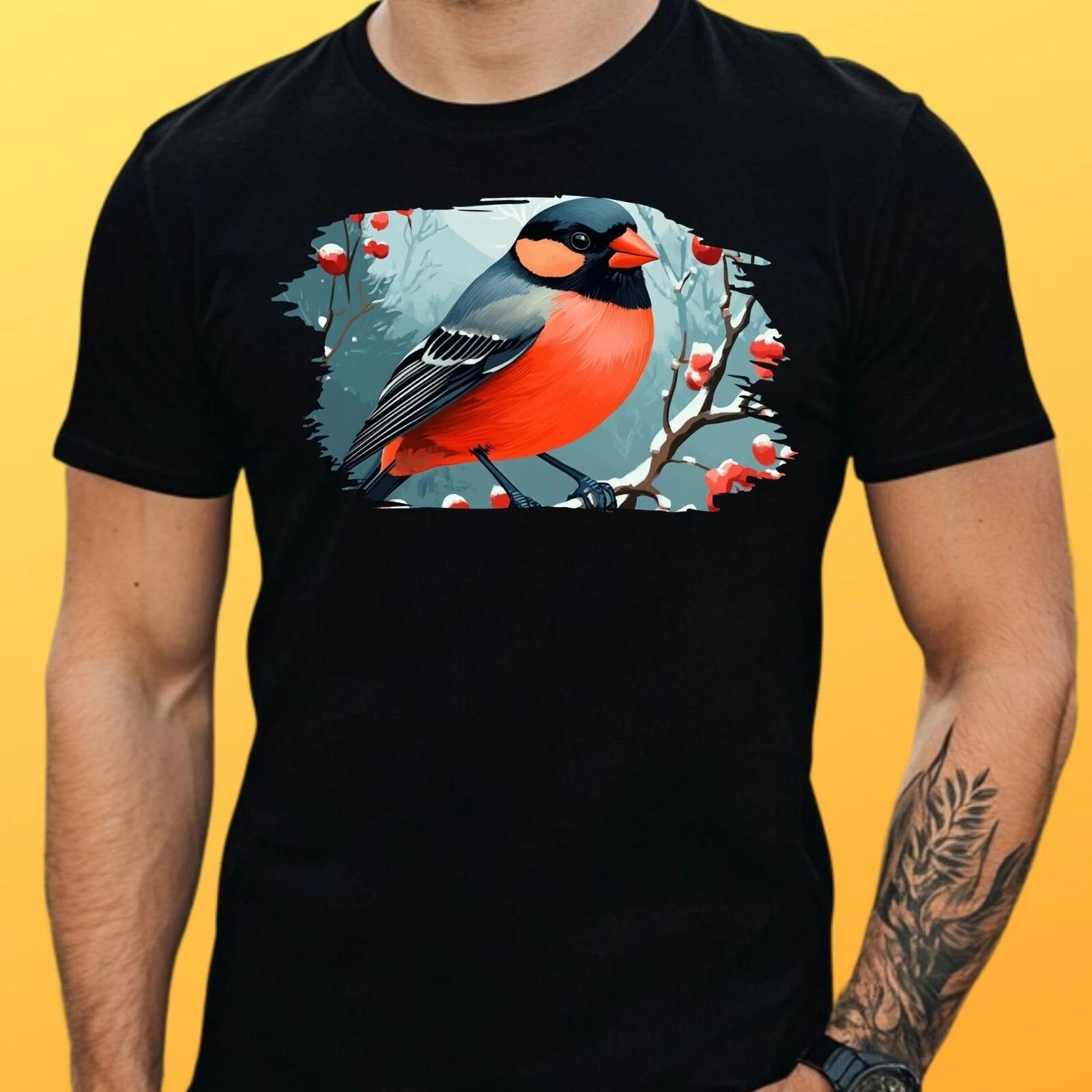 T-Shirt Herren Gimpel Vogel Motiv Baumwolle Größe S bis 5XL XXXXL
