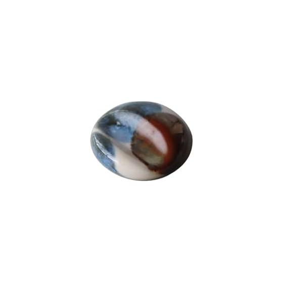 Awasaka Brush Blue Dot Chopstick Rest, Ceramic, Round, Approx. 4cm Diameter X 1.5cm Height, Dishwasher Safe, Made In Japan, MN-930, Indigo,