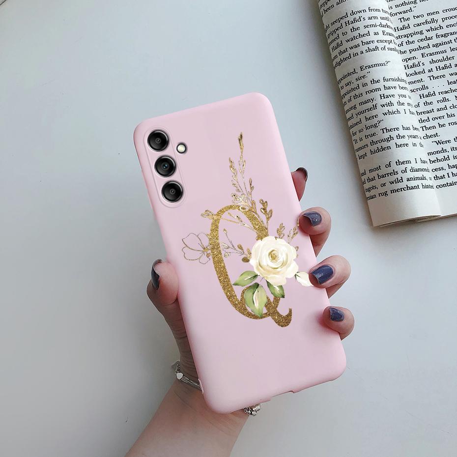 For Samsung Galaxy A24 4G Fashion Case Pink Black Matte Silicone Letters Phone Case For Samsung A24 A 24 4G SM-A245F Back Cover