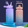 2 Liters Water Bottle Large Capacity Motivational Drinking Bottle Outdoor Sports Water Bottle with Time Marker Cute Plastic Cups