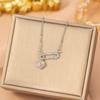 Heart Design Titanium Steel Necklace for Women - Elegant Korean Style with Full Diamond Accents