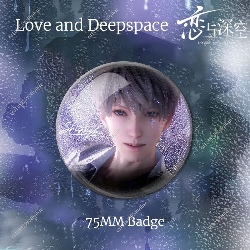 75MM Love and Deepspace Sylus Xavier Zayne Rafayel Caleb Spotlight Romance Stage Badge Anime Cosplay Brooch Pin Game Fans Gift