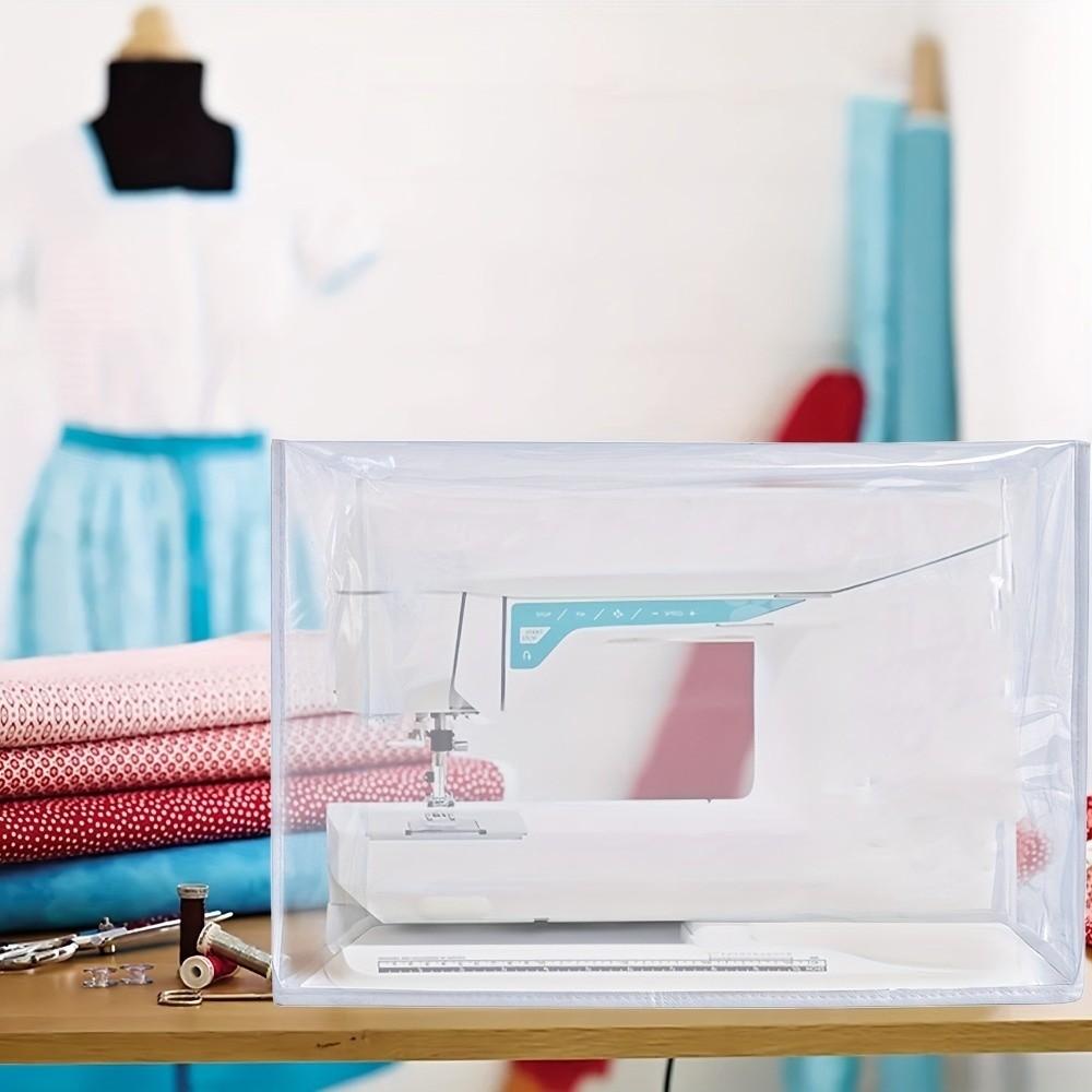 Reusable Sewing Machine Cover PVC Protective Waterproof Scratch-proof Dust Cover Anti Dust with Storage Pockets