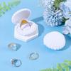 Velvet Shell Jewelry Box White Shells Shaped Earring Ring Storage Case Showcase Display Organizers Decorative Holder Small Gifts Boxes