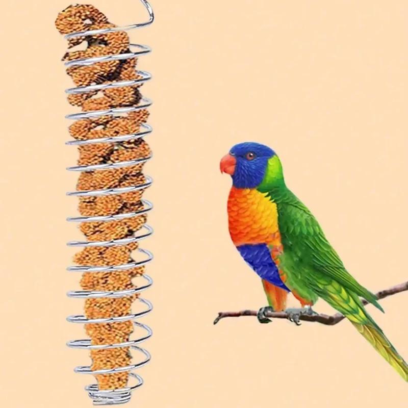 1/2Pcs Multi-Purpose Bird Feeder Stainless Steel Cage Hanging Basket Parrot Feeder Pet Feeding Rack Supplies for Bird Parrots