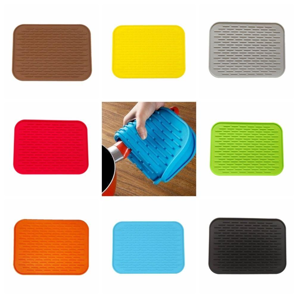 

Anti-slip Heat Resistant Table Mat Square Tableware Drain Pad Table Protector
