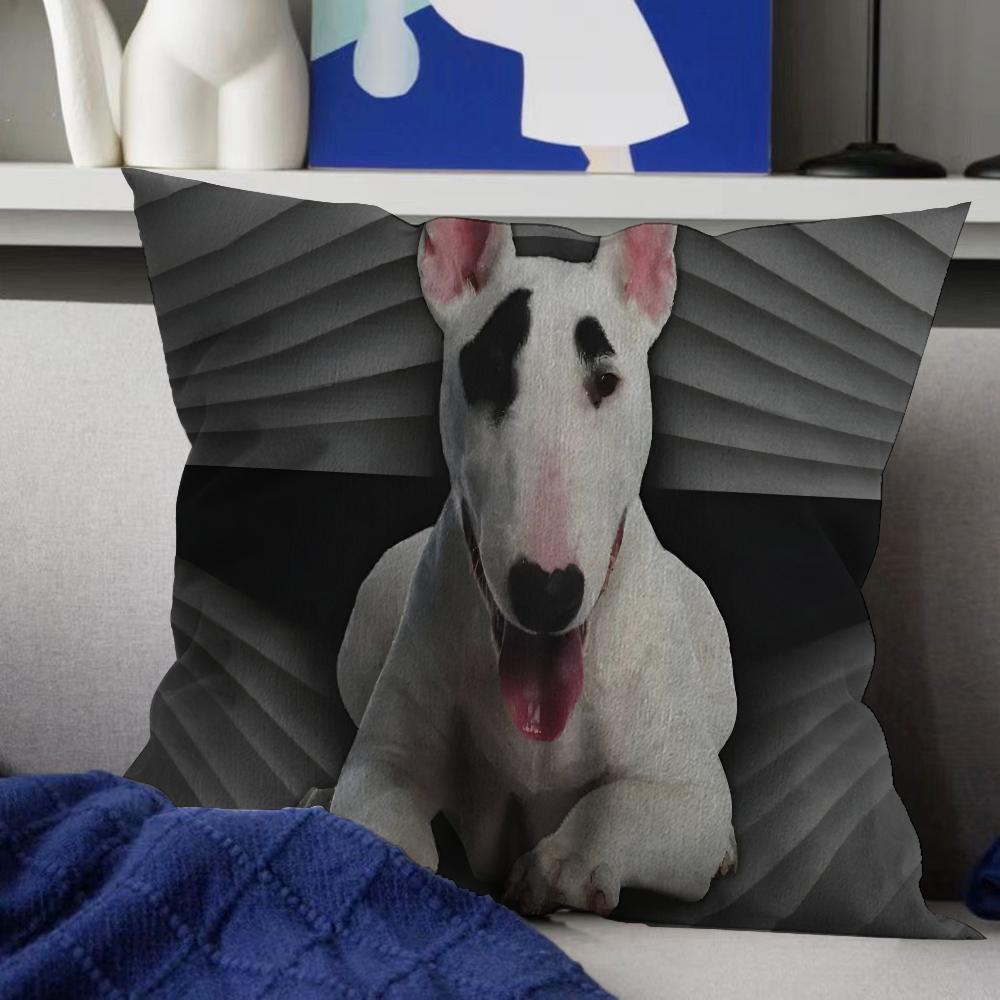 English Bull Terrier Dog Cushion Cover Inches Farmhouse Decor Home Throw Pillow Covers for Couch Decorations