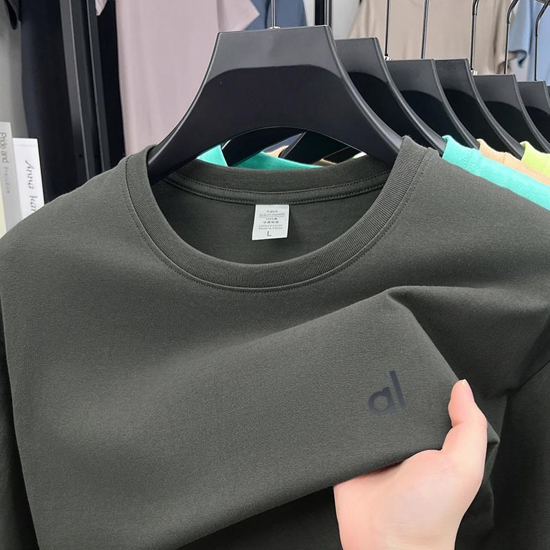 Wovey Heren T-shirt met ronde hals en korte mouwen van katoen, effen kleur, met letterprint, casual en veelzijdig, sportief. XXL