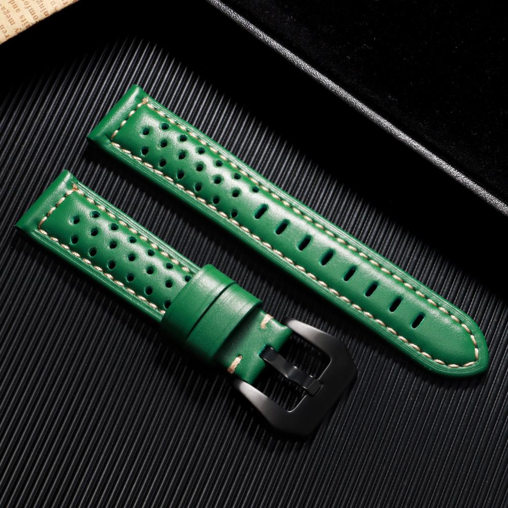 18mm 20mm 22mm 24mm 26mm Handgefertigtes atmungsaktives Rindsleder Uhrenarmband für Panerai Herrenarmband für Omega Uhrenarmband Zubehör