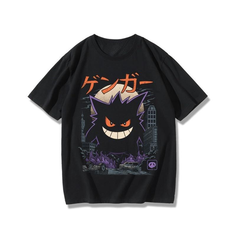 

Pokémon Tshirt with Looseprinted Anime Designs Suitable for Both Unisex and Women Retro Shortsleeved and Halfsleeved Versions S