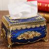 Facial Tissue Holder Embossed Rose Plastic Tissue Box Cover Tissue Dispenser for Living Room Home Household Kitchen Countertop