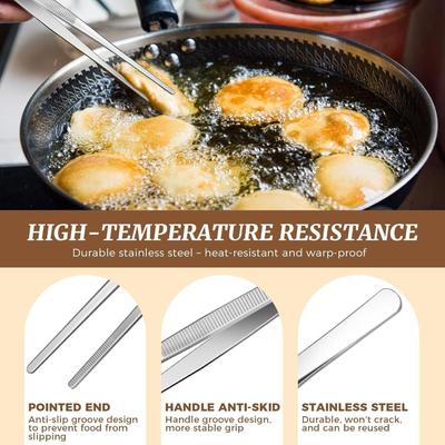 Kitchen Tweezer Tongs Non-Slip 12-Inch Handle Utensils Stainless Steel Tweezer Tongs For Cooking For Serving Food BBQ Grilling