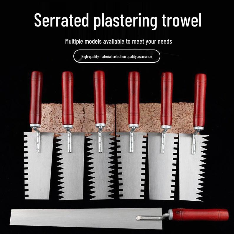 German Manganese Steel Plastering Trowel with Single & Double Toothed Edge for Tile and Ash Work