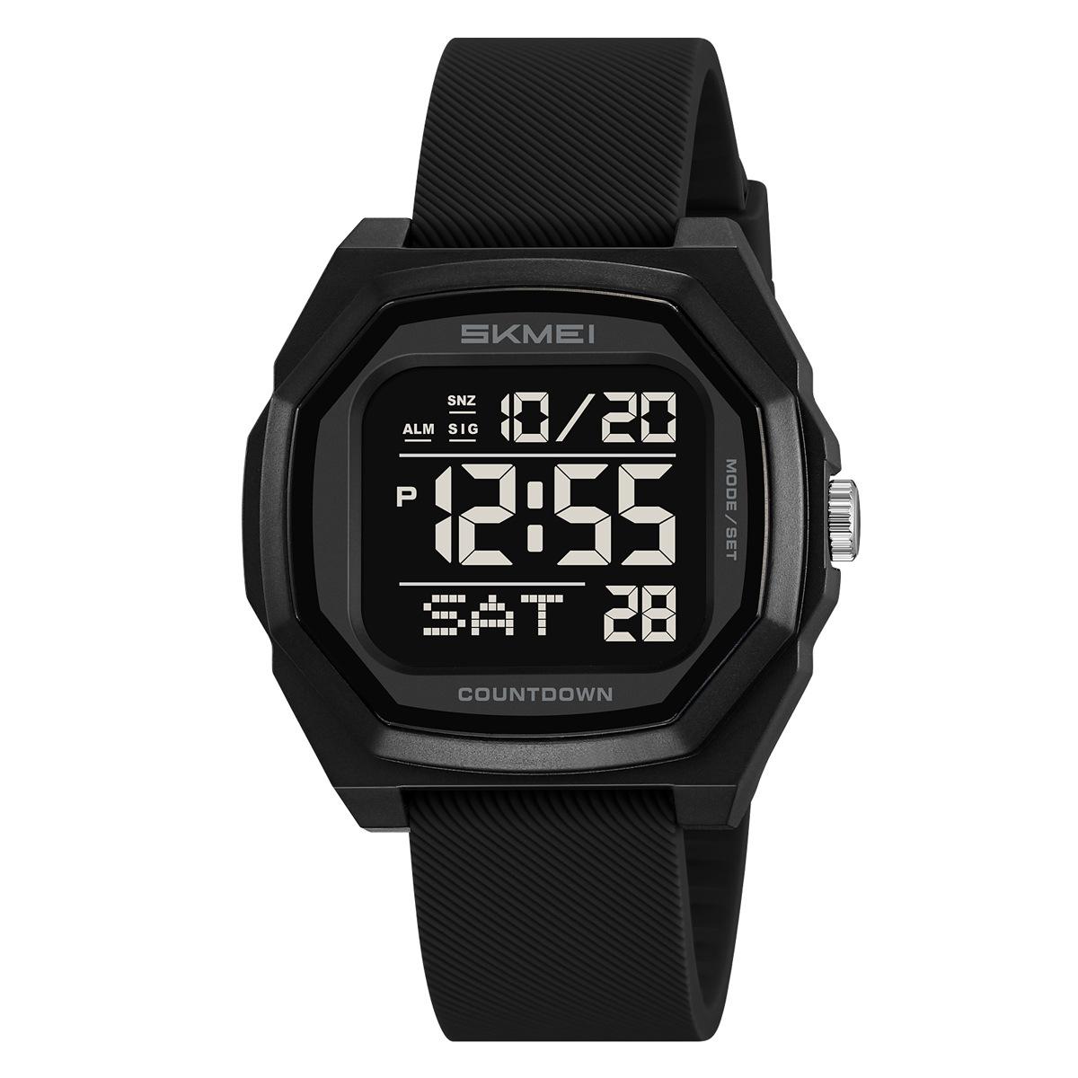 

Fashion Trend Electronic Watch Male Chronograph Multifunctional Student Watch Timekeeping Electronic Watch 50 meters waterproof
