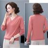 V-neck Knitted Top Women's Autumn Winter Fashion New Long Sleeve Knittwear Loose Solid Color Bottoming Sweater S-4XL