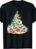 Tropical Beach Style, for Man's & Woman T-Shirt, Seashell Starfish Christmas Tree Design, Summer Holiday Season