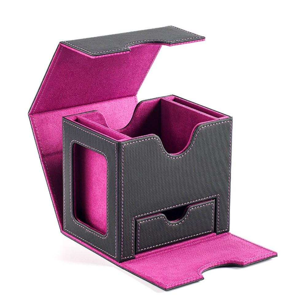 

Flannel Game MTG Trading Card Holder PU Leather Game Card Organizer Card Deck Box Women Men фіолетовий