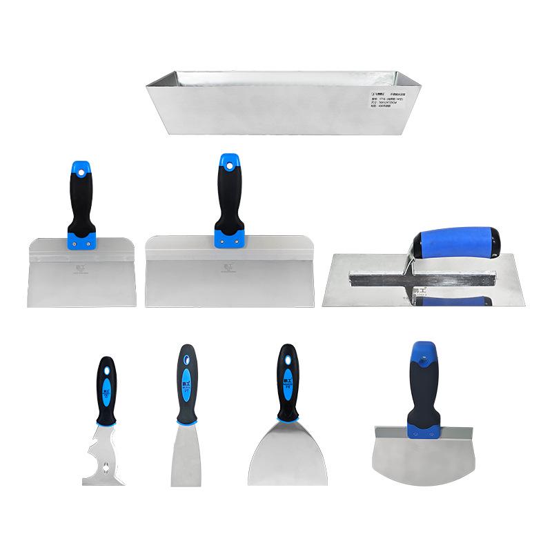 8-Piece Stainless Steel 10-in-1 Putty Scraper and Plastering Trowel Set