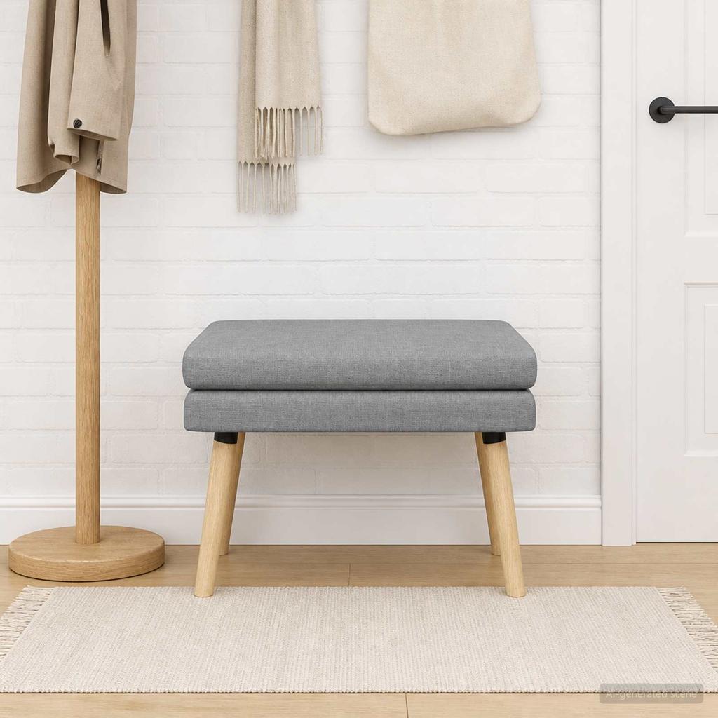 Double Layer Bench Light Gray 60 X 40 X 46 Cm Fabric