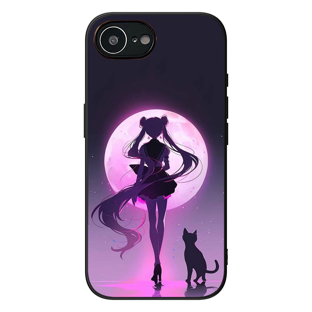 Anime S-Sailors Cartoon Moons Handyhülle für Samsung Galaxy A36 A17 A26 A07 A35 A54 A53 A13 A33 A34 S8 S9 S20 S21 FE S10 Plus