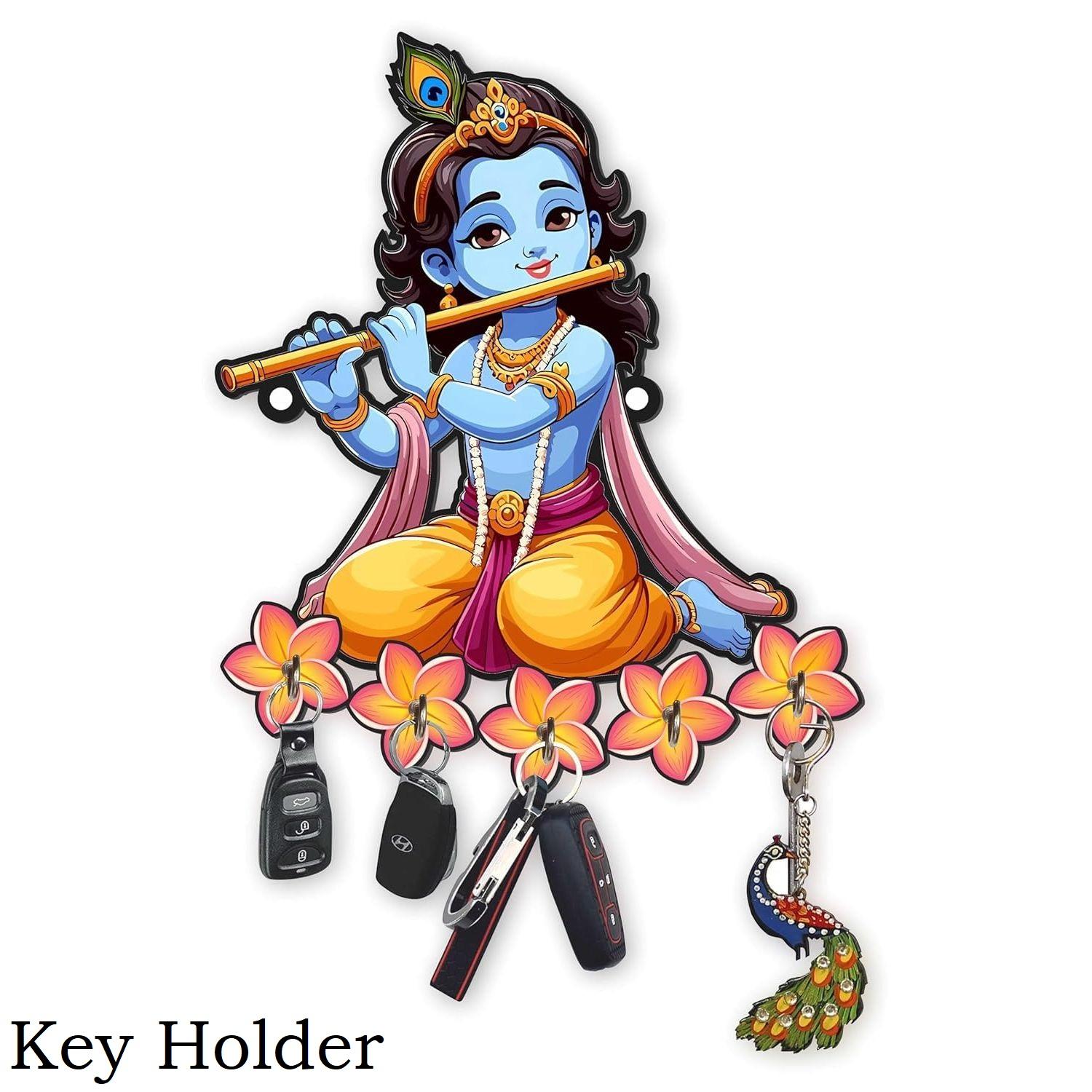 

Premium Wooden Key Holder for Home/Office Decor/Key Hanger for Wall Decor,Decorative Item for Home 9 Inches