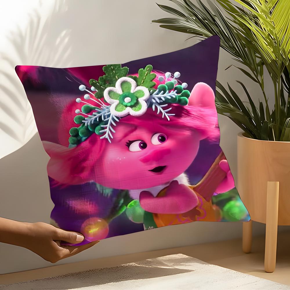 Cute Trolls Pillow Case Linen Cushion Covers For Decorative Sofa Home Pillows Case Car Chair Pillows Cases