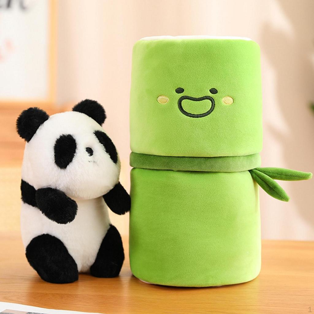 Adorable Bamboo Tube Panda Plush Toy for Home Decor and