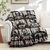1pc Horror,Halloween,CharactersTheme Digital Printed Flannel Blanket, Super Soft Plush Fleece Bed Cover, Multi-Function Four Seasons Hypoall
